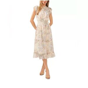 CeCe smocked floral midi dress-Size M-family photos,weddings, fall events